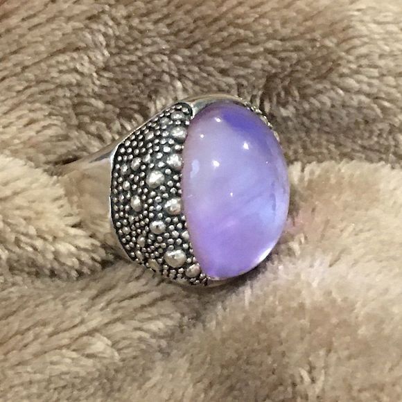 MICHAEL DAWKINS Starry Night Amethyst Sterling Silver 925 Ring Sz 8.75 - Picture 13 of 17